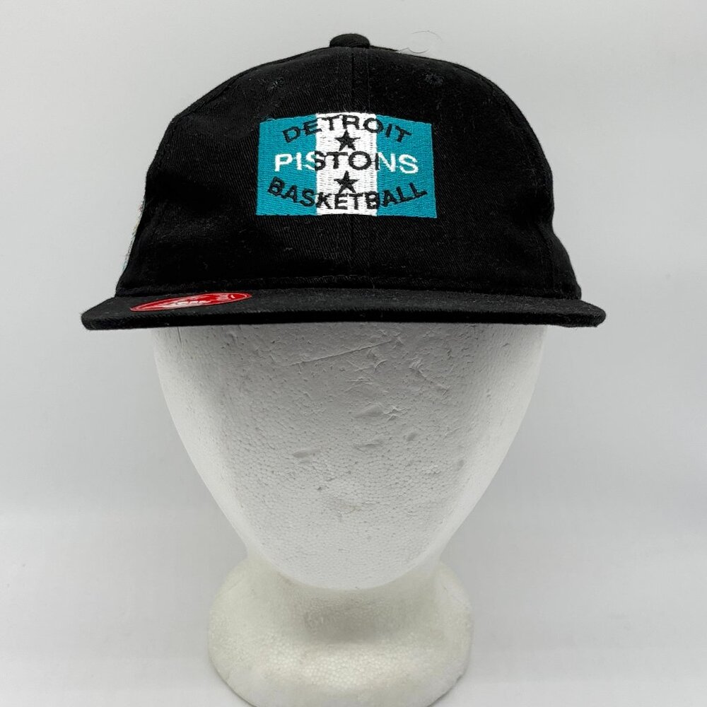 Vintage Detroit Pistons Youth Hat DEADSTOCK Snapback NWT Black Teal Horse NBA